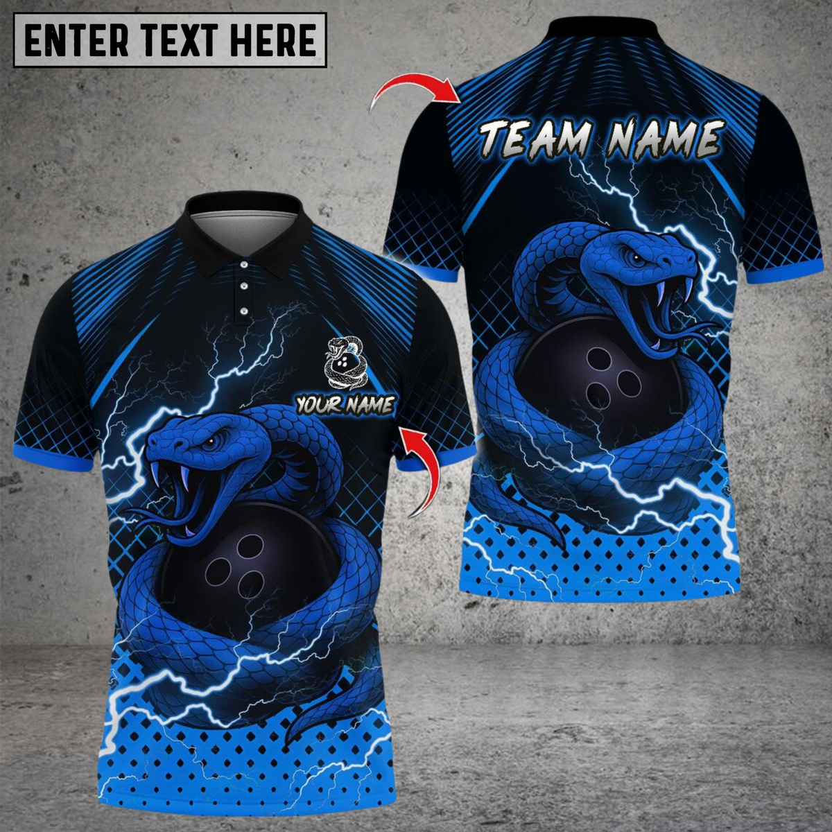 Blisscorners Bowling Thunder Snake Multicolor Customized Name, Team Name 3D Shirts