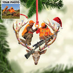 Blisscorners Personalized Hunting Aclyric Christmas Ornament Custom Photo Deer Antler Gift for Hunters LM0110