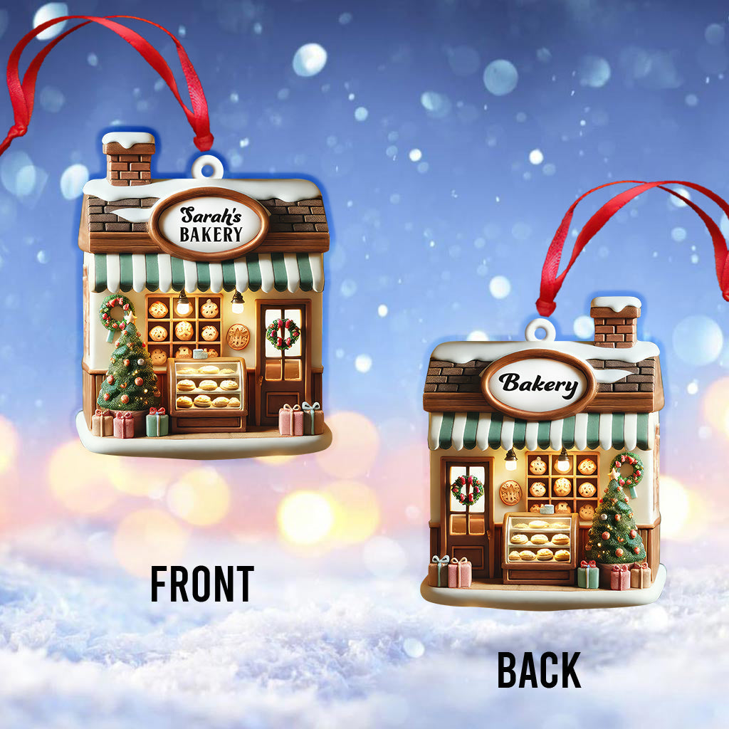 Blisscorners Custom Name Bakery Store Ornament, Bakery Store Christmas Decoration 32D Flat LM2211