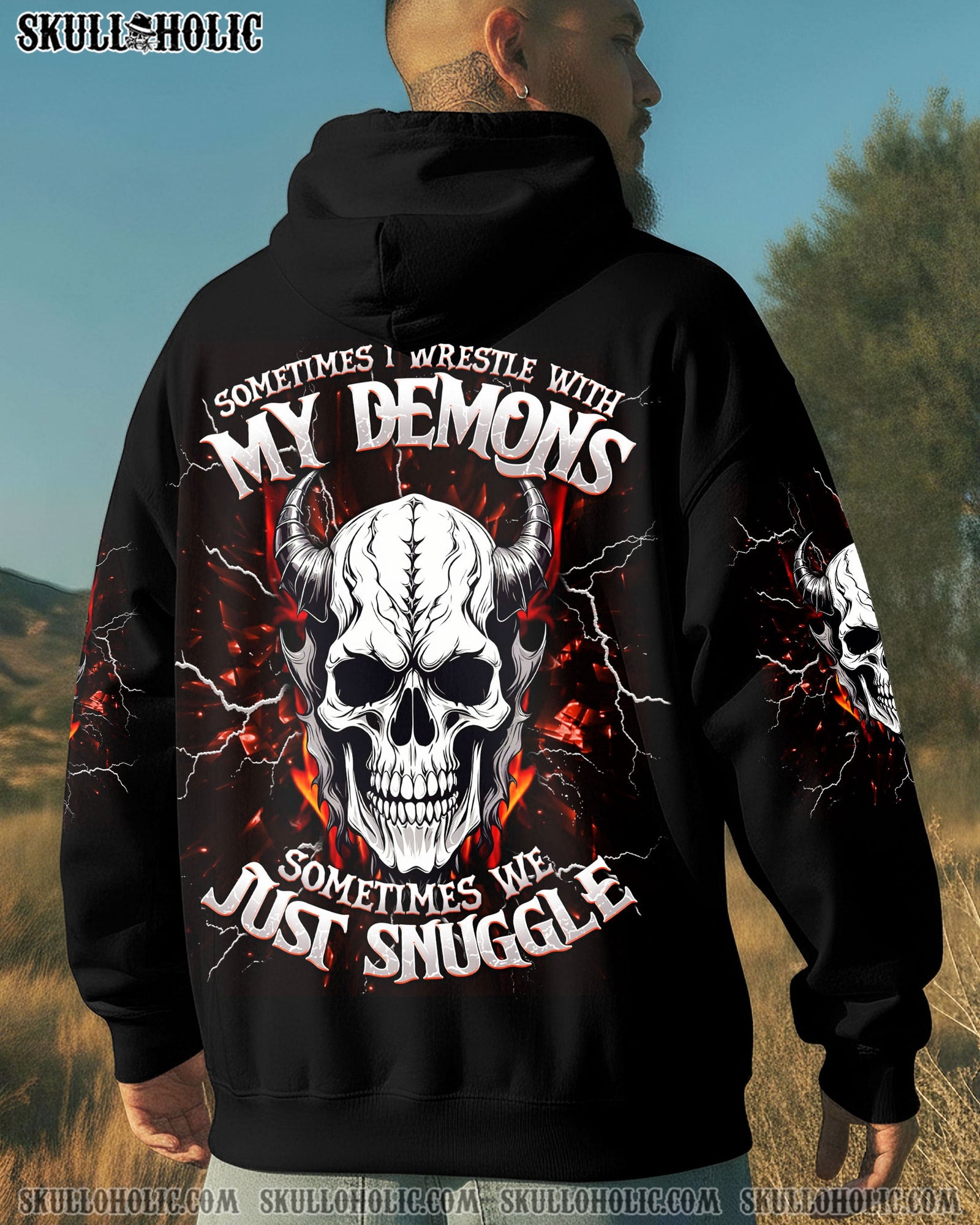 BLISSCORNERS SOMETIMES I WRESTLE WITH MY DEMONS ALL OVER PRINT