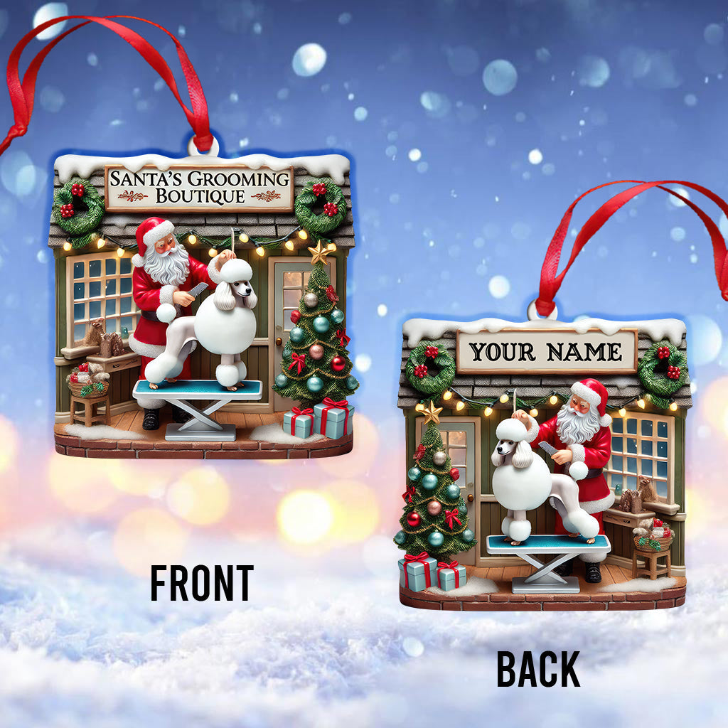 Blisscorners Custom Name Santa Groomer Ornament, Home Decor Christmas Gift2D Flat LM2211