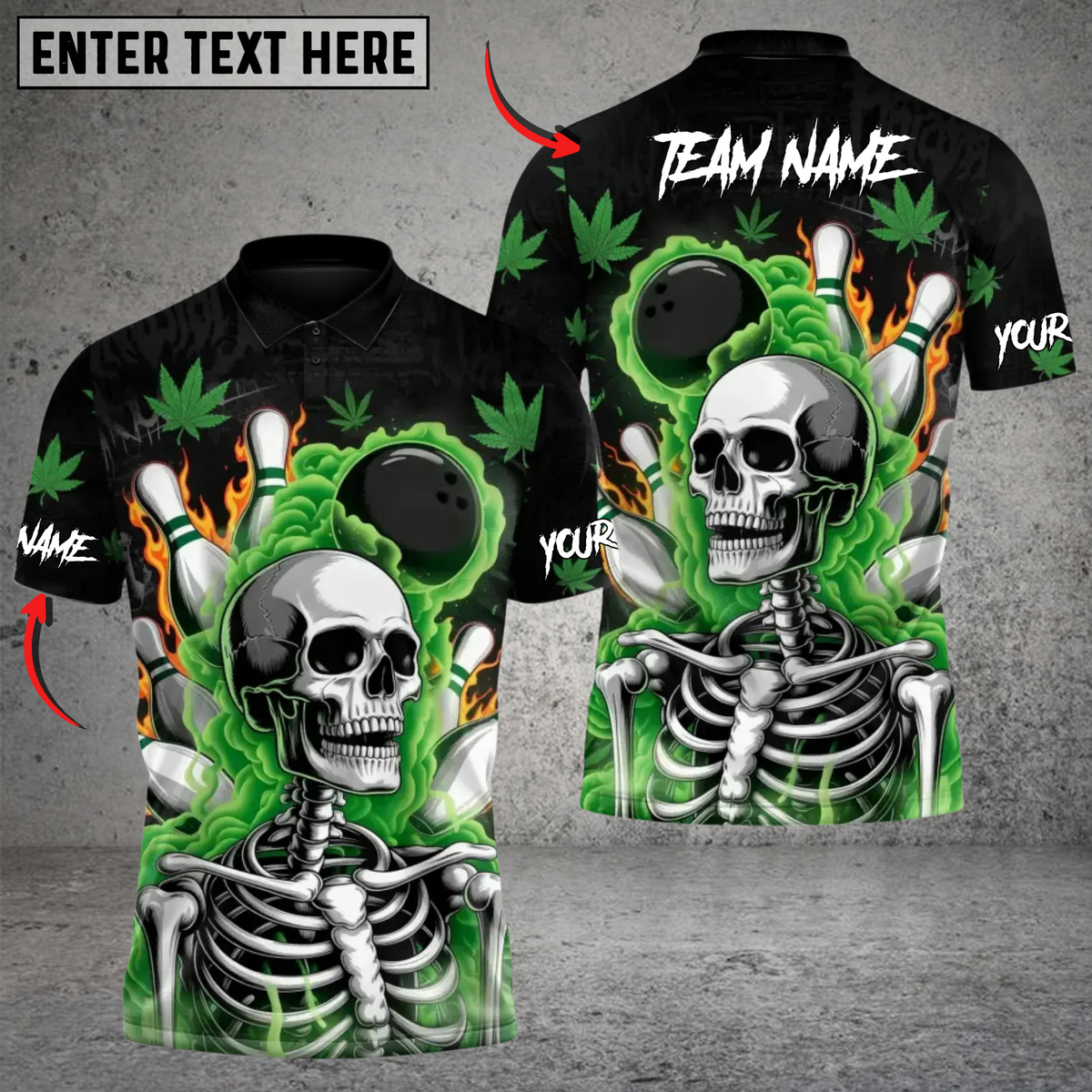 Blisscorners Bowling High Rollers Skull 420 Multicolor Customized Name, Team Name 3D Shirts