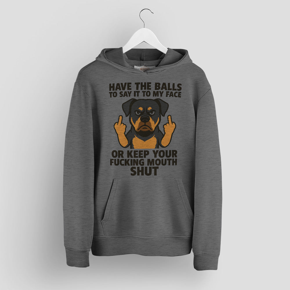 Blisscorners Rottweiler T-Shirt - Say It To My Face Cartoon Dog, Bold Attitude Tee