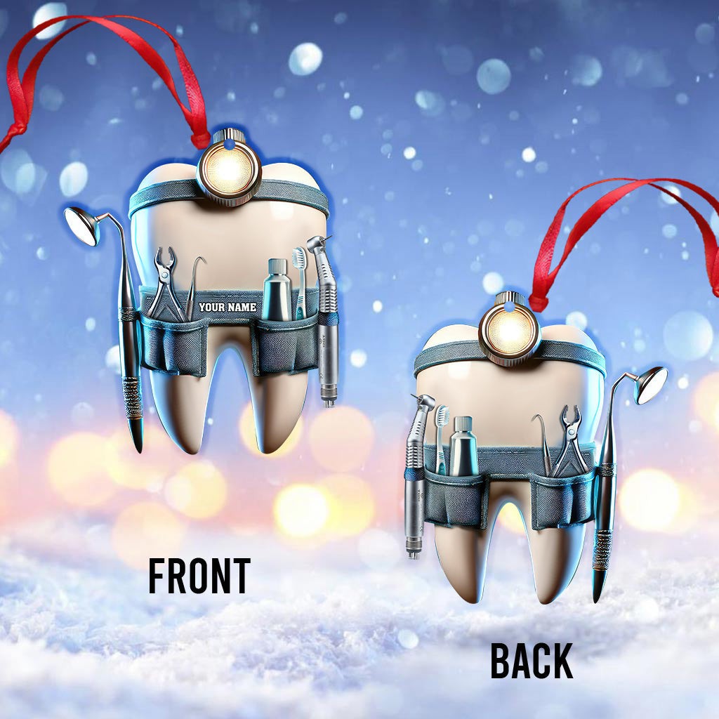 Blisscorners Custom Name Dentist Ornament, Dentist Christmas Gift2D Flat LM2211