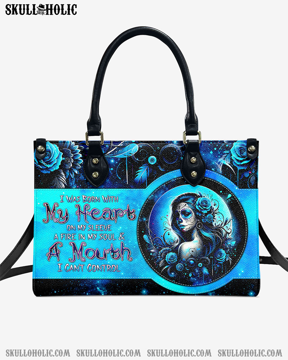 BLISSCORNERS A MOUTH I CAN'T CONTROL SUGAR SKULL LEATHER HANDBAG