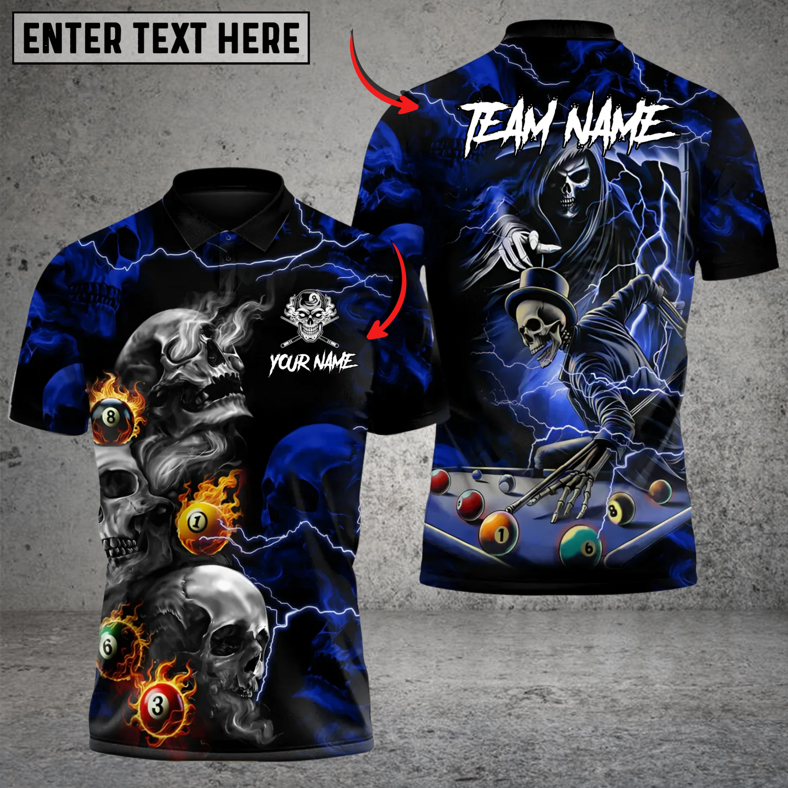 Blisscorners Billiards 8ball Deadman’s Runout Multicolor Customized Name, Team Name 3D Shirts