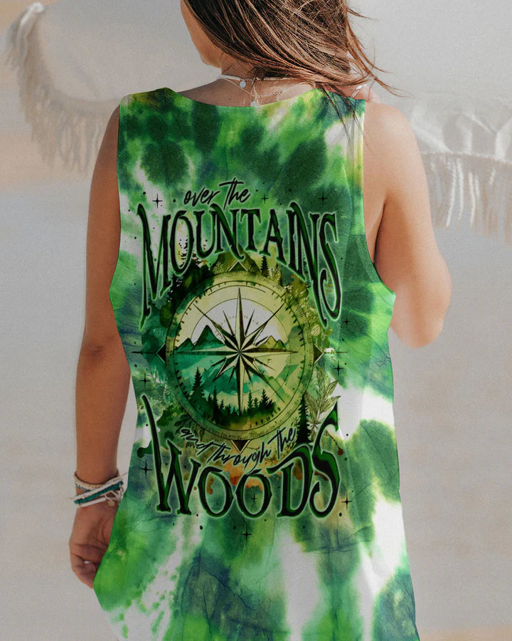 BLISSCORNERS OVER THE MOUNTAINS AND THROUGH THE WOODS TIE DYE ALL OVER PRINT