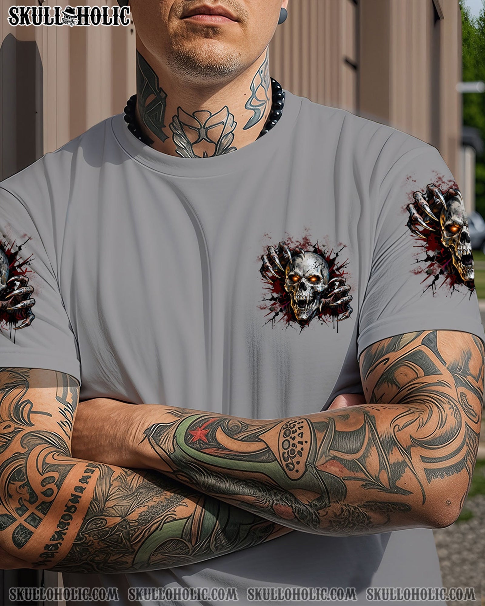 BLISSCORNERS ONE DAY I'M GONNA JUST SAY DEMON SKULL ALL OVER PRINT