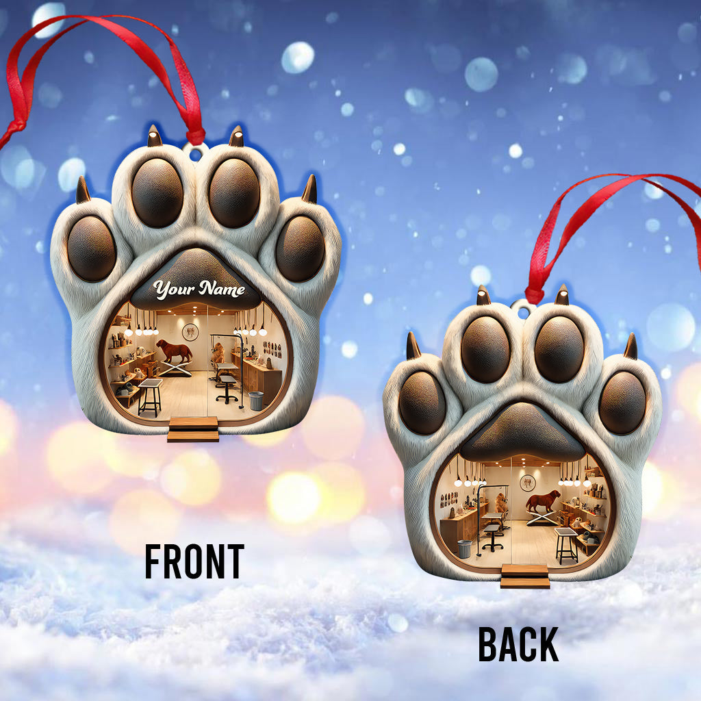 Blisscorners Custom Name and Photo Groomer Ornament, Home Decor Christmas Gift2D Flat LM2211