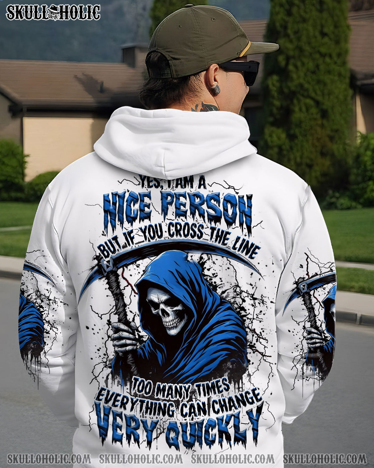 BLISSCORNERS YES I'M A NICE PERSON SKULL REAPER ALL OVER PRINT