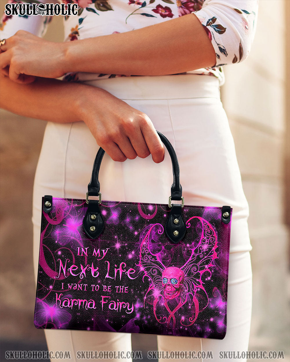 BLISSCORNERS KARMA FAIRY SKULL LEATHER HANDBAG