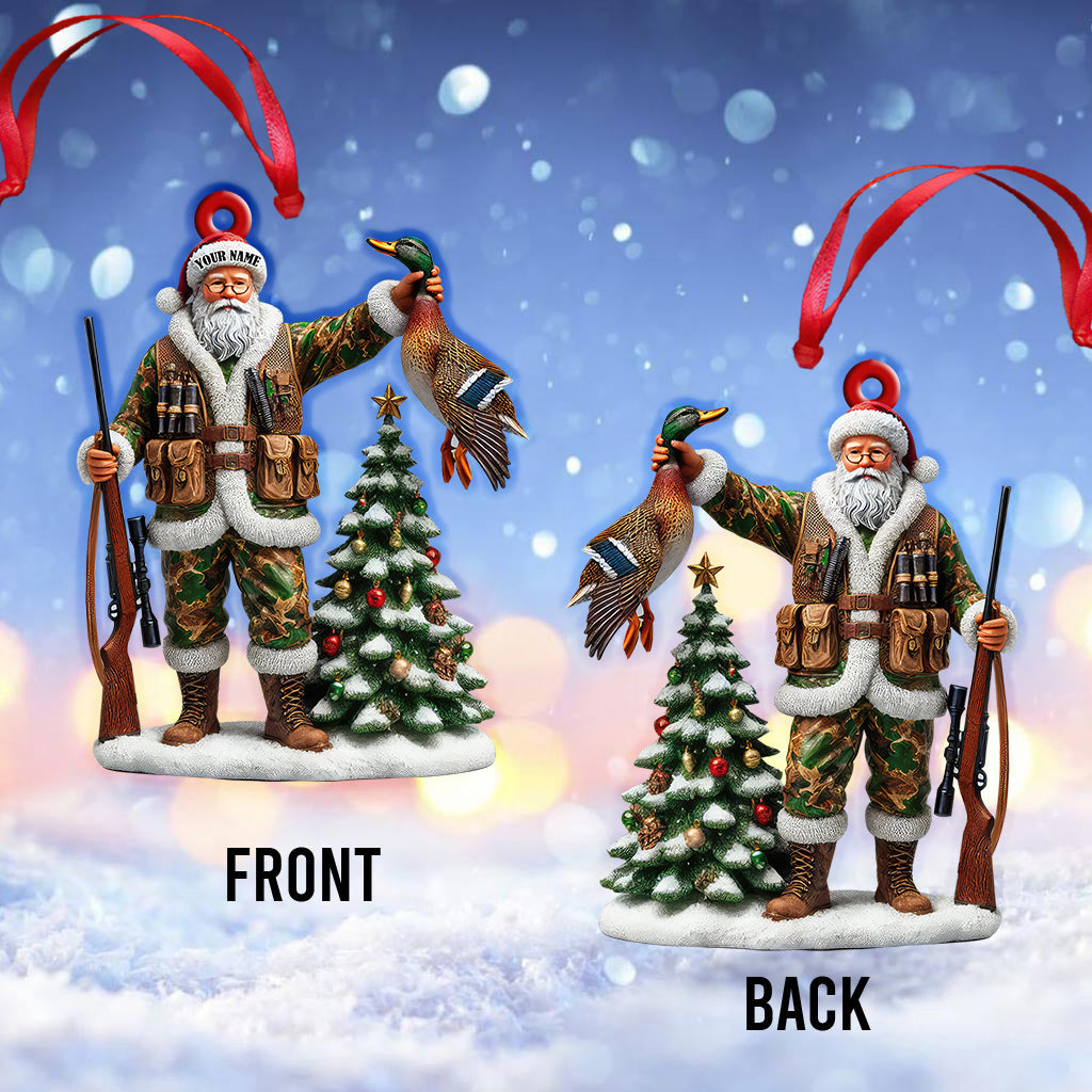 Blisscorners Custom Name Hunting Ornament, Christmas Gift for Animal Hunter 2D Flat LM2111