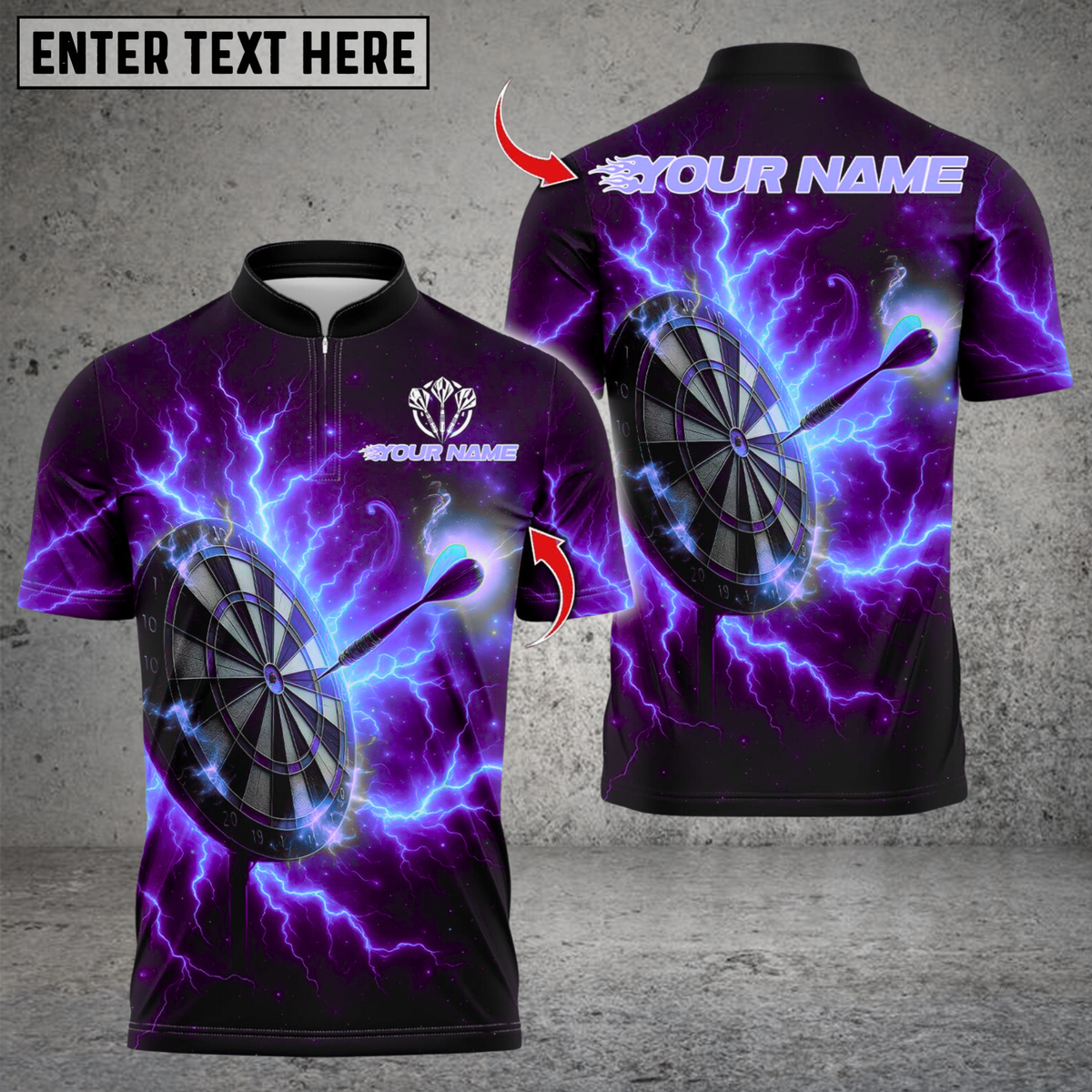 Blisscorners Darts Thunder Lightning With Dartboard Multicolor Customized Name, Team Name 3D Shirts