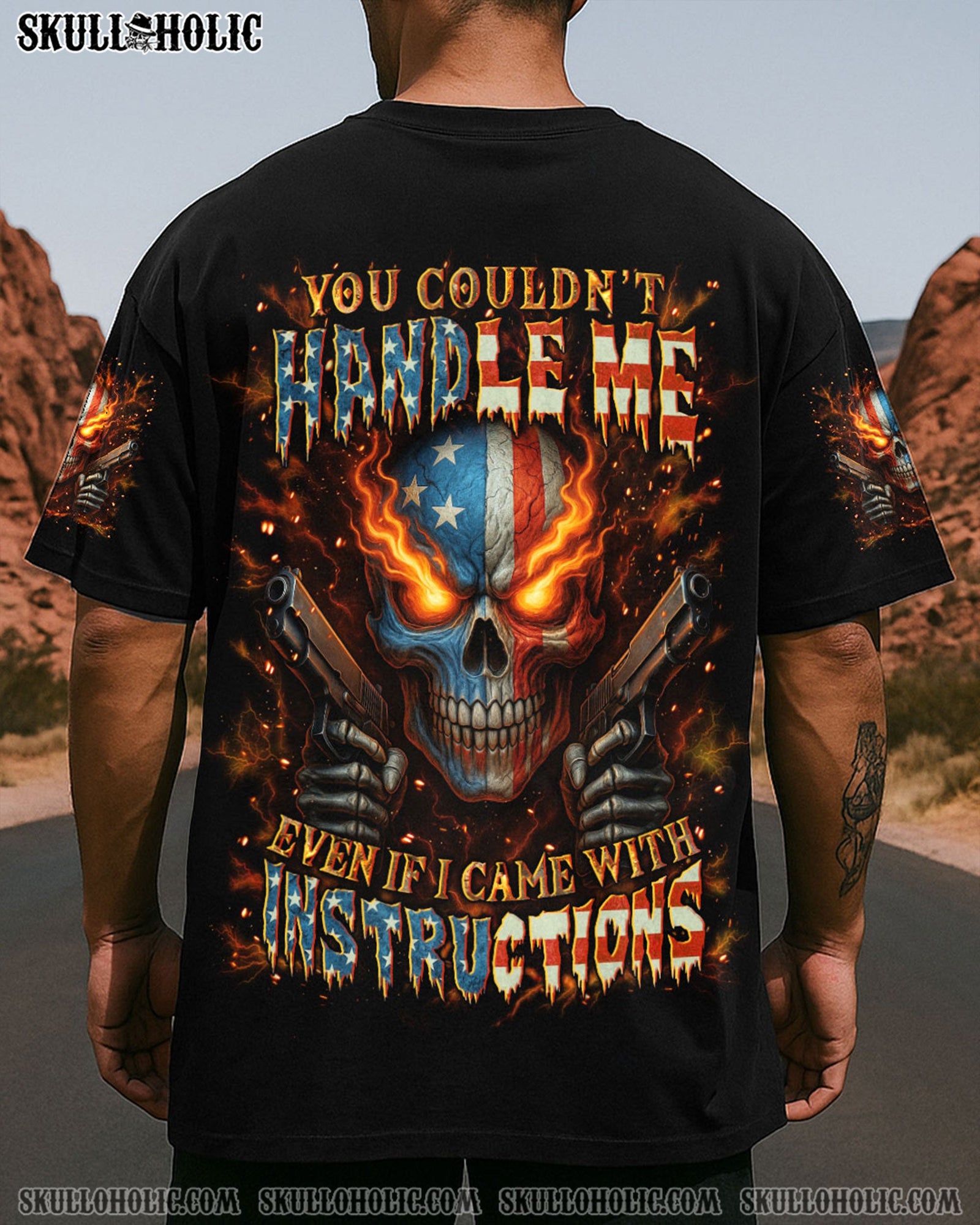 BLISSCORNERS YOU COULDN'T HANDLE ME SKULL ALL OVER PRINT
