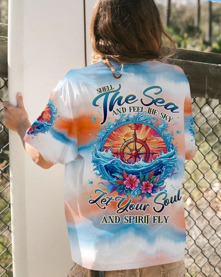 BLISSCORNERS SMELL THE SEA AND FEEL THE SKY COMPASS ALL OVER PRINT