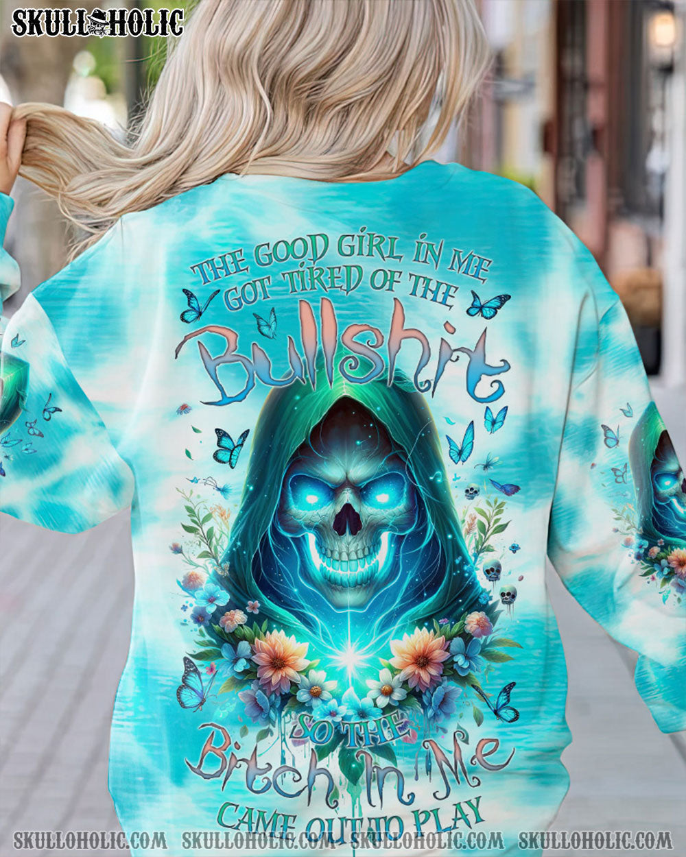 BLISSCORNERS THE GOOD GIRL IN ME REAPER FLOWER ALL OVER PRINT