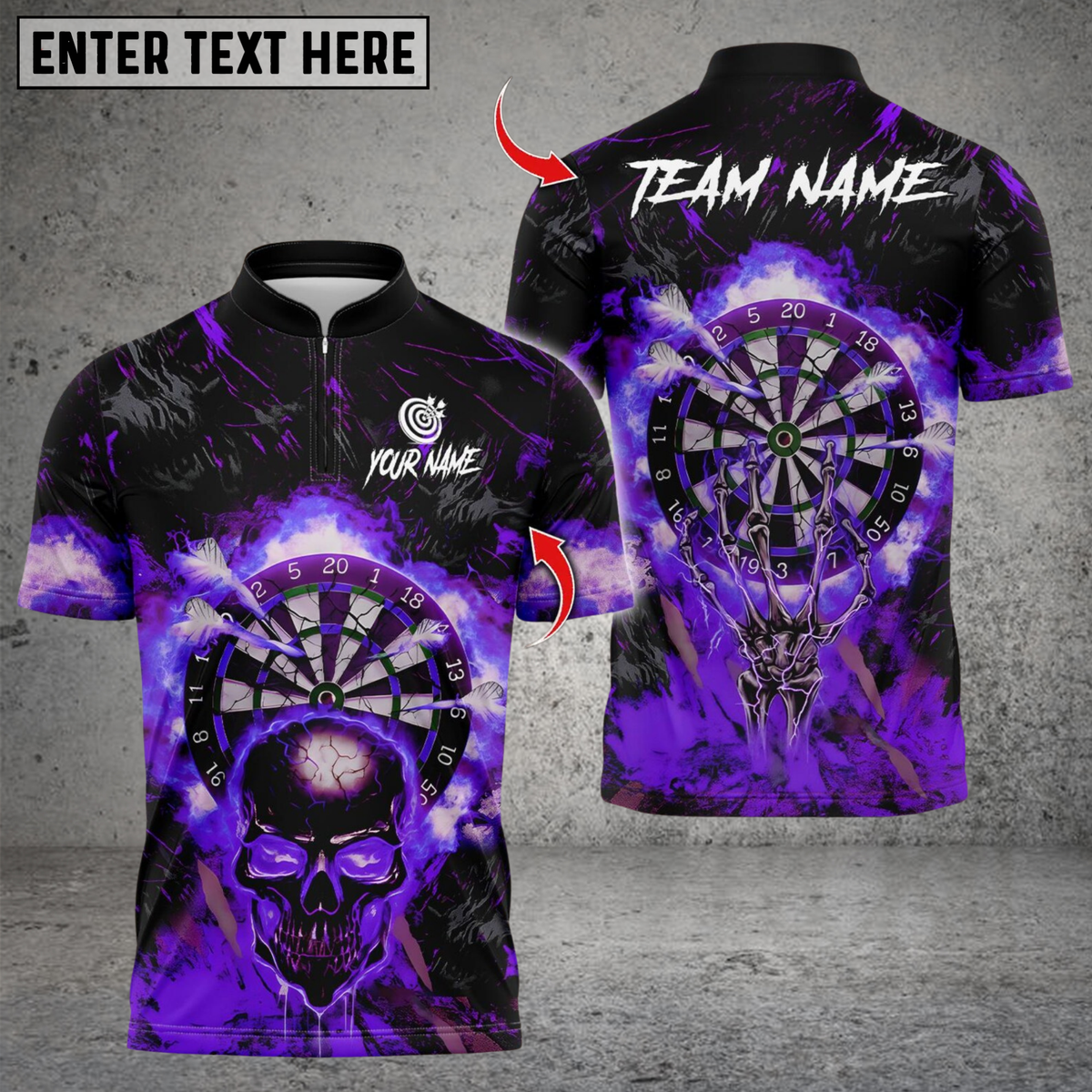 Blisscorners Darts Flame Skull Dartboards Multicolor Customized Name, Team Name 3D Shirts