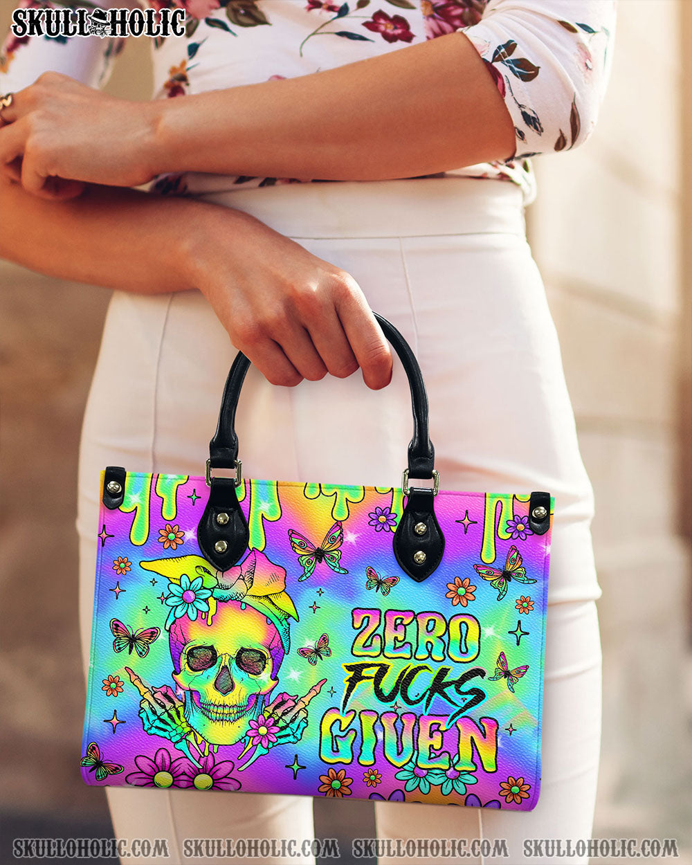 BLISSCORNERS ZERO F GIVEN SKULL TIE DYE LEATHER HANDBAG