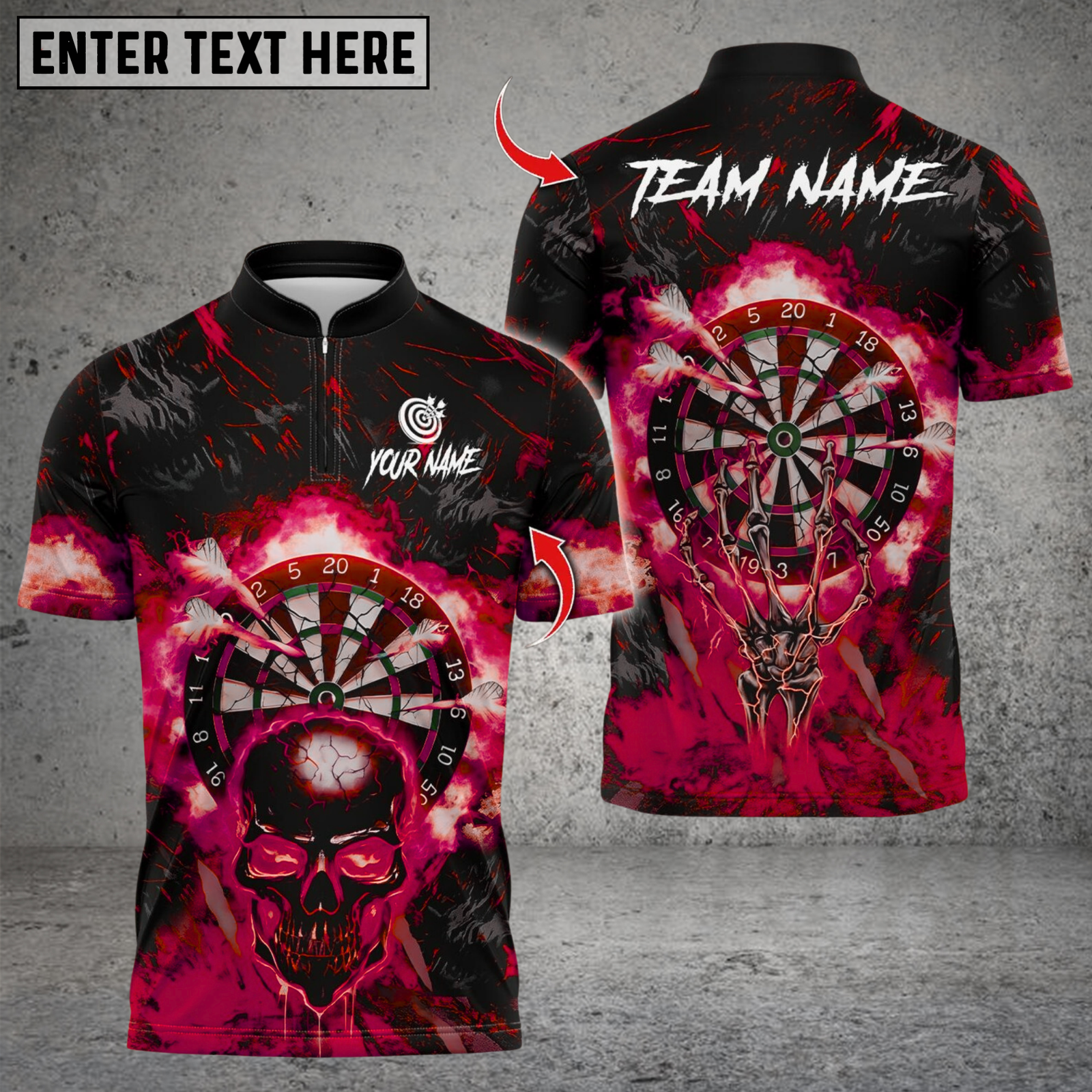 Blisscorners Darts Flame Skull Dartboards Multicolor Customized Name, Team Name 3D Shirts
