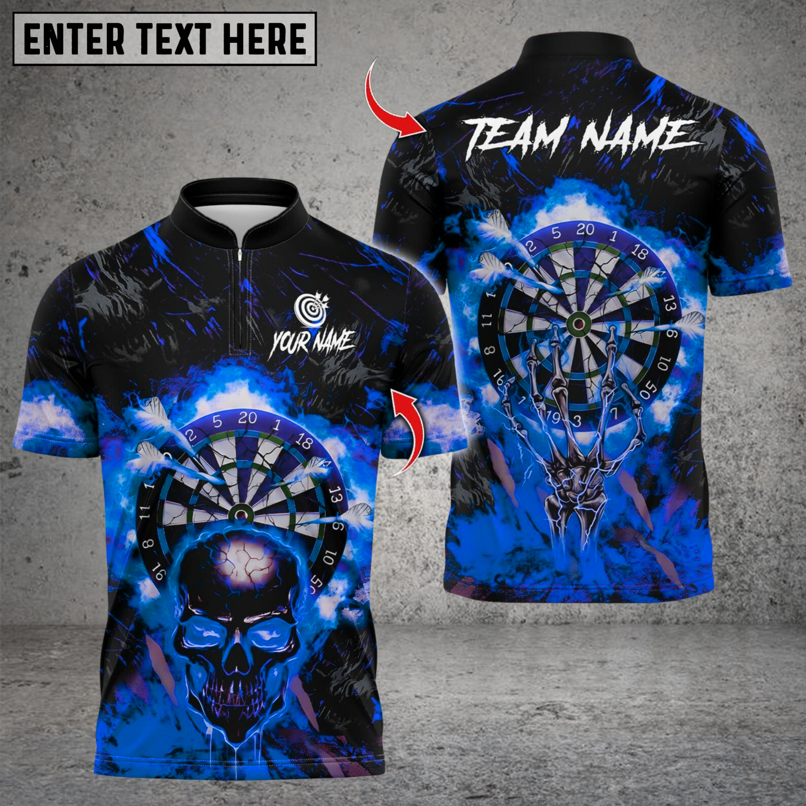 Blisscorners Darts Flame Skull Dartboards Multicolor Customized Name, Team Name 3D Shirts