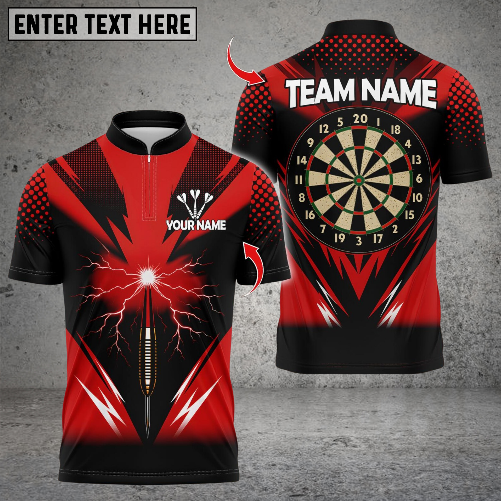 Blisscorners Darts Lightning Sport Dartboard Multicolor Customized Name, Team Name 3D Shirts