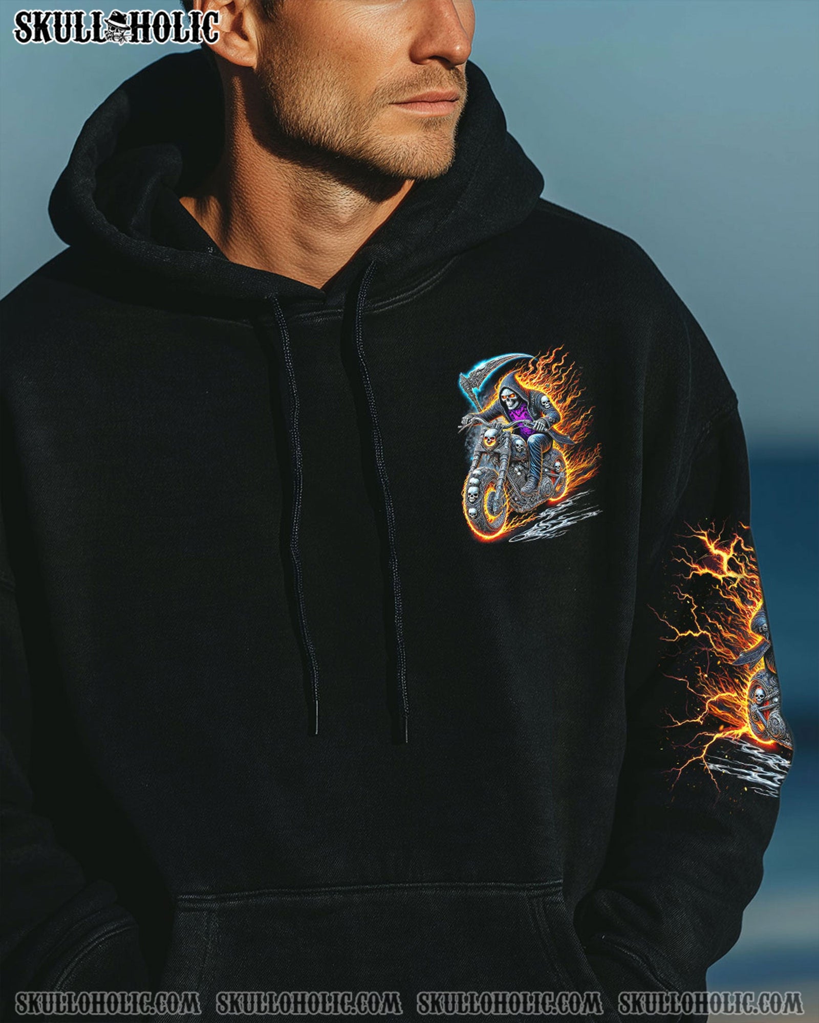 BLISSCORNERS TAKE IT OUT AND PLAY WITH IT BIKER SKULL ALL OVER PRINT