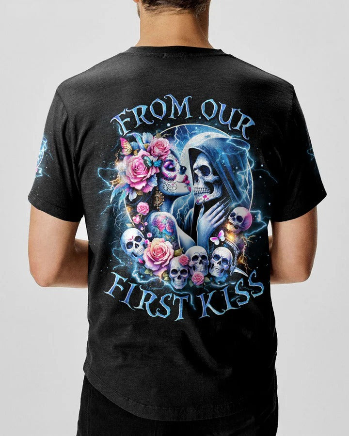 BLISSCORNERS FROM OUR FIRST KISS COUPLE SKULL REAPER ALL OVER PRINT
