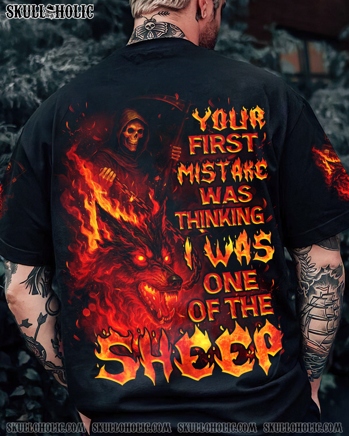 BLISSCORNERS YOUR FIRST MISTAKE WOLF FIRE ALL OVER PRINT