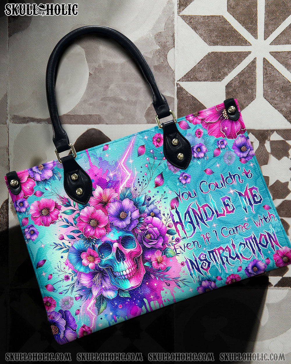 BLISSCORNERS YOU COULDN'T HANDLE ME LEATHER HANDBAG