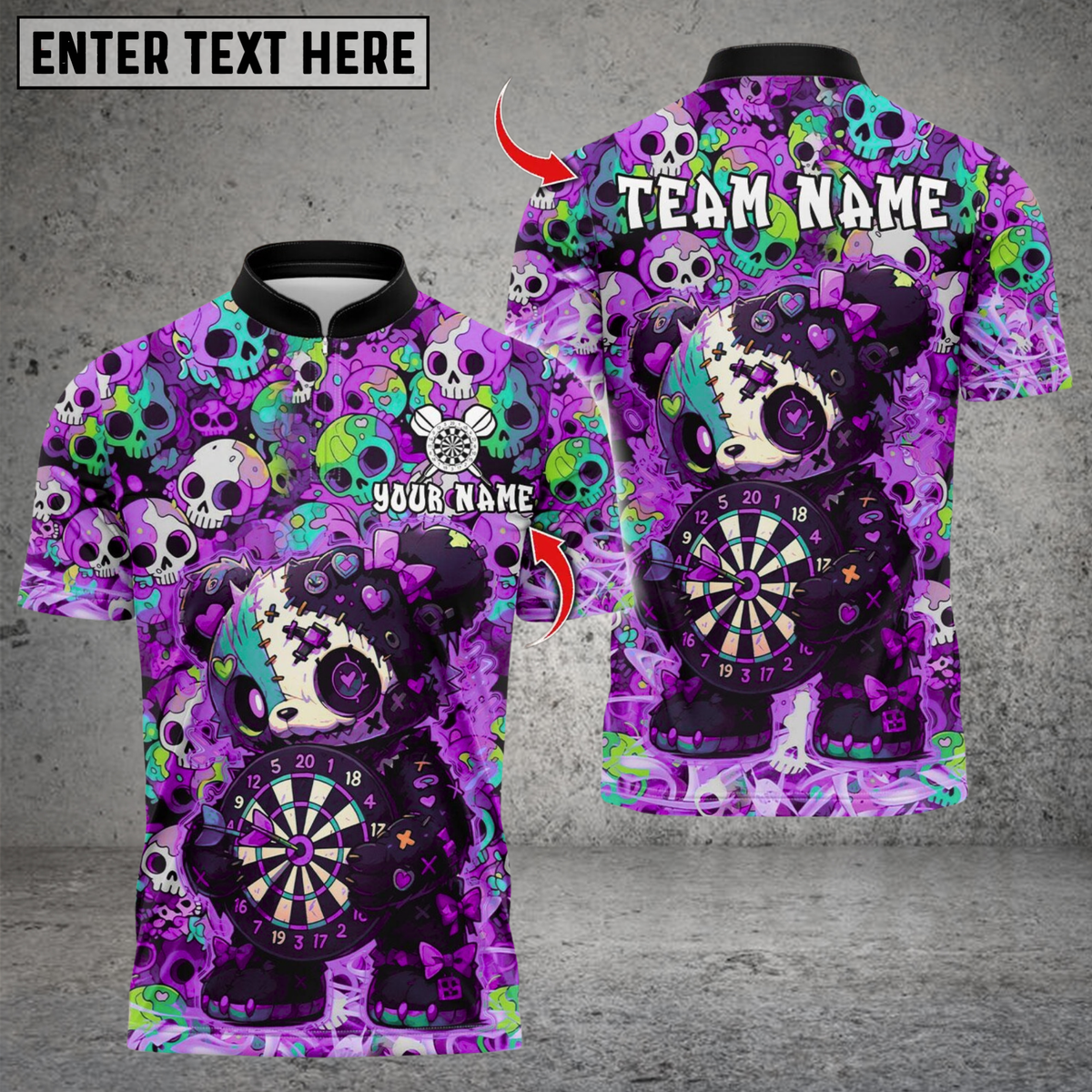 Blisscorners Scary Teddy Bear Dartboard Multicolor Customized Name, Team Name 3D Shirts