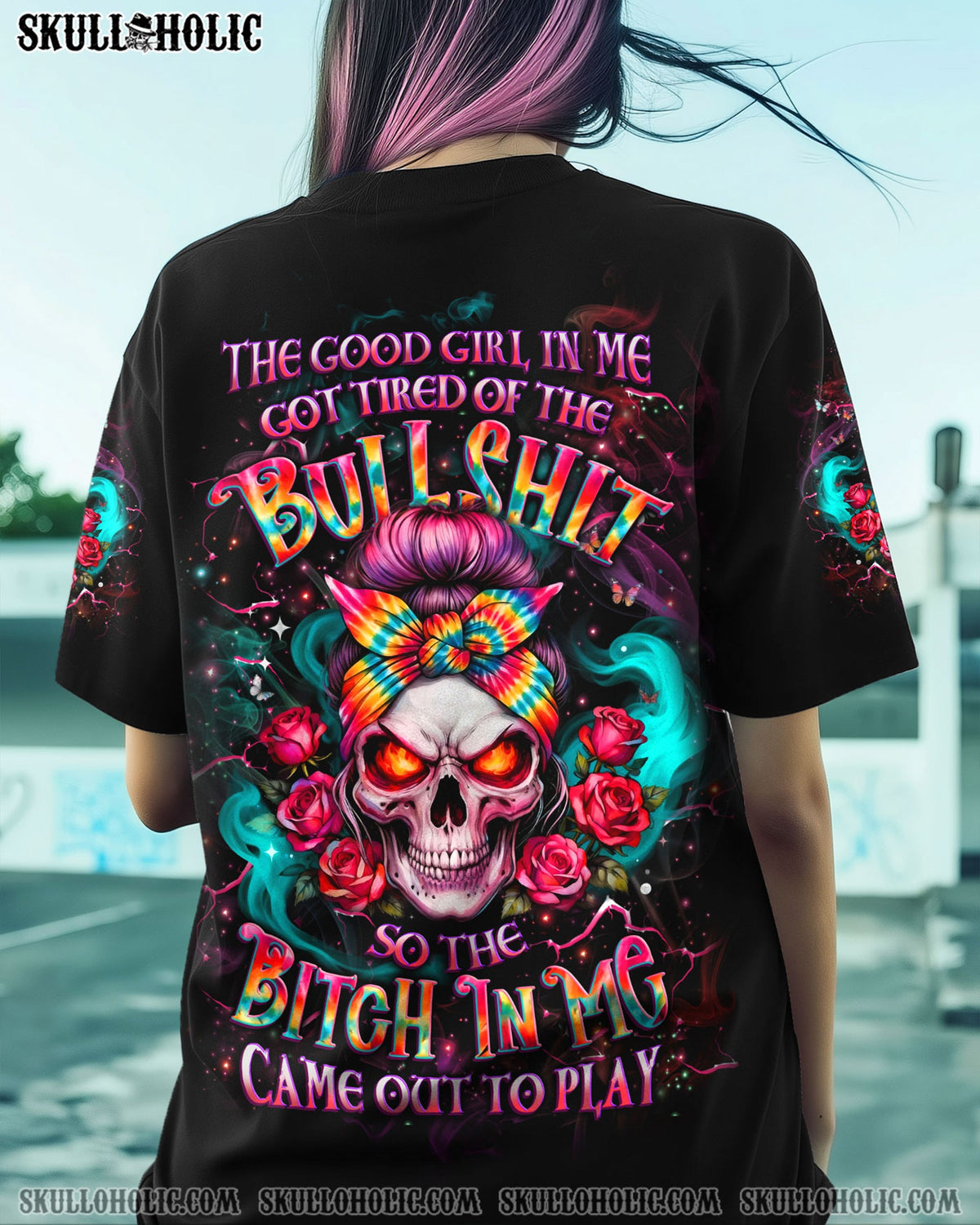 BLISSCORNERS YOU COULDN'T HANDLE ME MESSY BUN ALL OVER PRINT