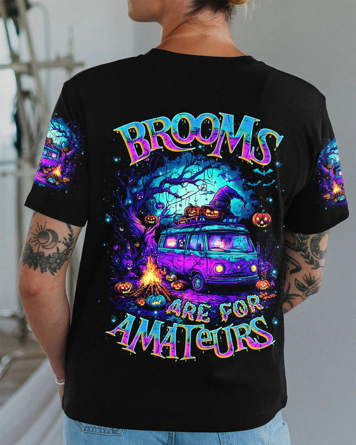 BLISSCORNERS BROOMS ARE FOR AMATEURS HALLOWEEN ALL OVER PRINT