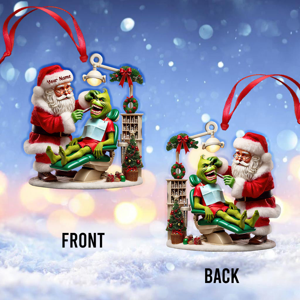 Blisscorners Custom Name Dentist Ornament, Christmas Gift for Dentist2D Flat LM2211