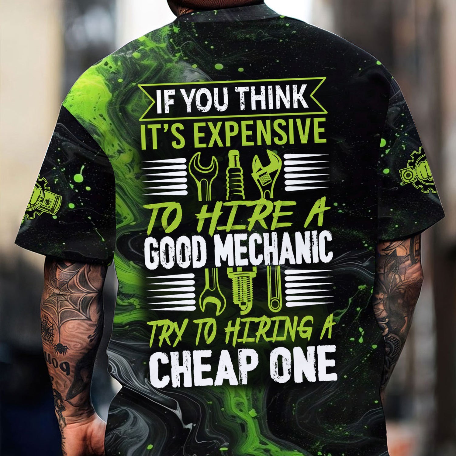Blisscorners Custom Mechanic Work Shirt, If You Think It’s Expensive to Hire a Good Mechanic Quote, Funny Graphic Shirt for Men