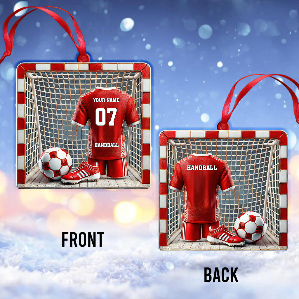 Blisscorners Custom Name and Number Handball Ornament, Christmas Gift for Handball Lovers2D Flat LM2211