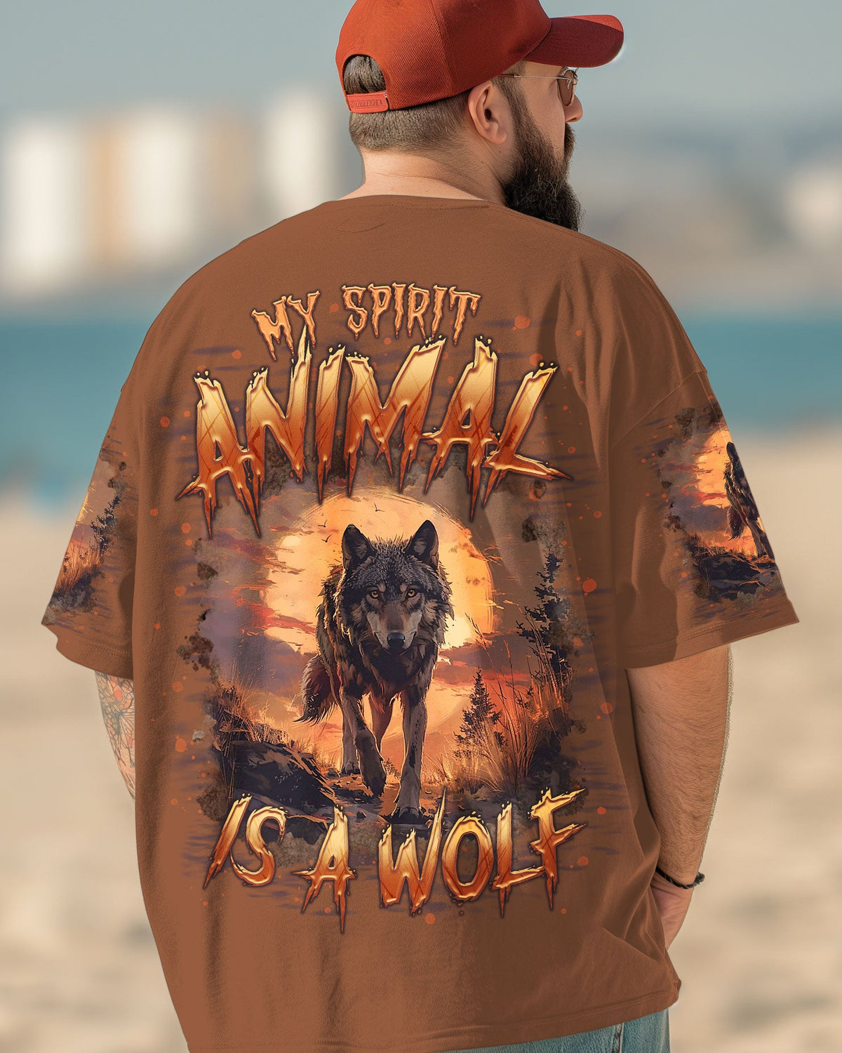 BLISSCORNERS MY SPIRIT ANIMAL IS A WOLF ALL OVER PRINT