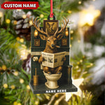 Blisscorners Personalized Acrylic Deer Bathroom Christmas Ornament - Funny Personalized Holiday Decor for Hunters & Wildlife Lovers LM0110