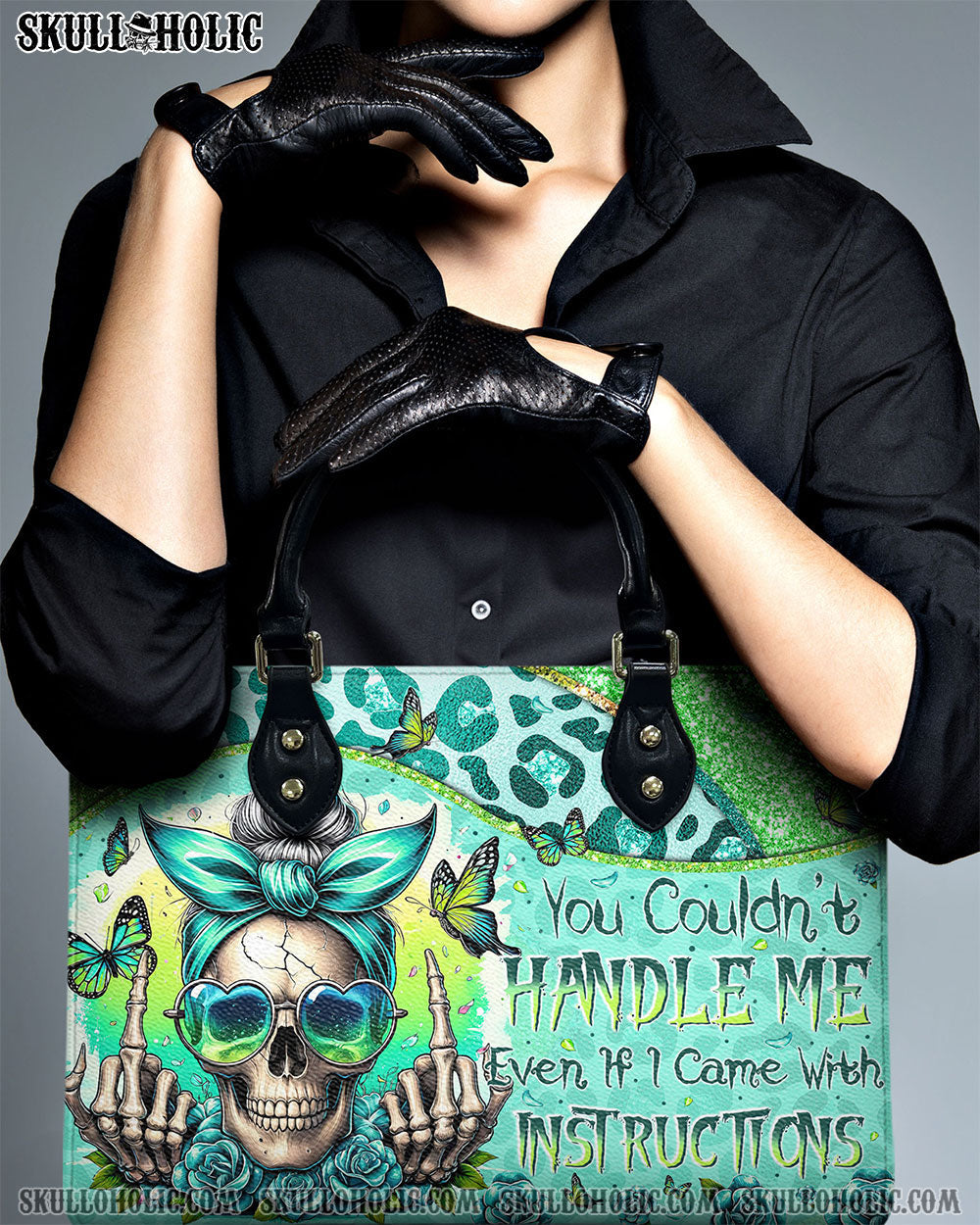 BLISSCORNERS YOU COULDN'T HANDLE ME MESSY BUN TIE DYE LEATHER HANDBAG