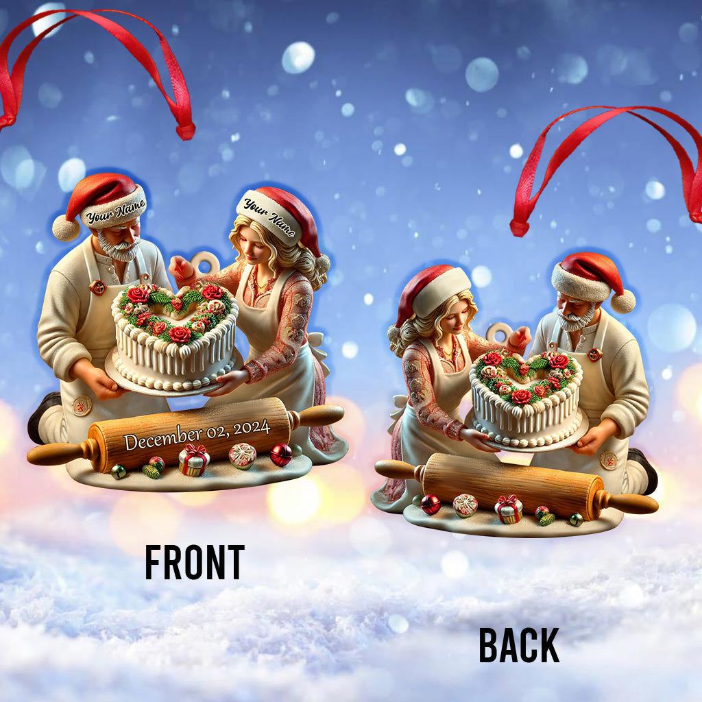 Blisscorners Custom Name Baker Couple Ornament Ornament, Lover Christmas Gift2D Flat LM2111