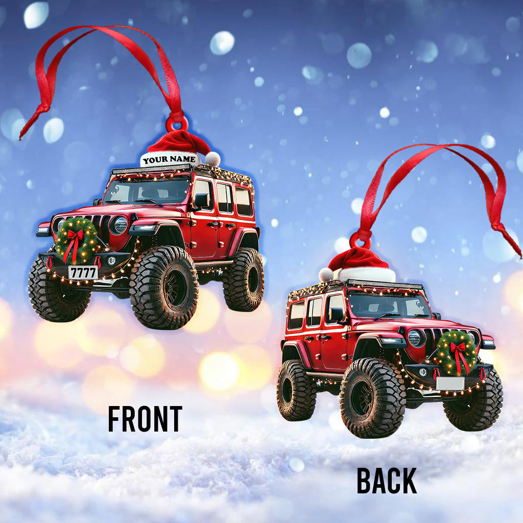 Blisscorners Custom Name Jeep Ornament, Christmas Gift for Jeep Lover2D Flat LM2211