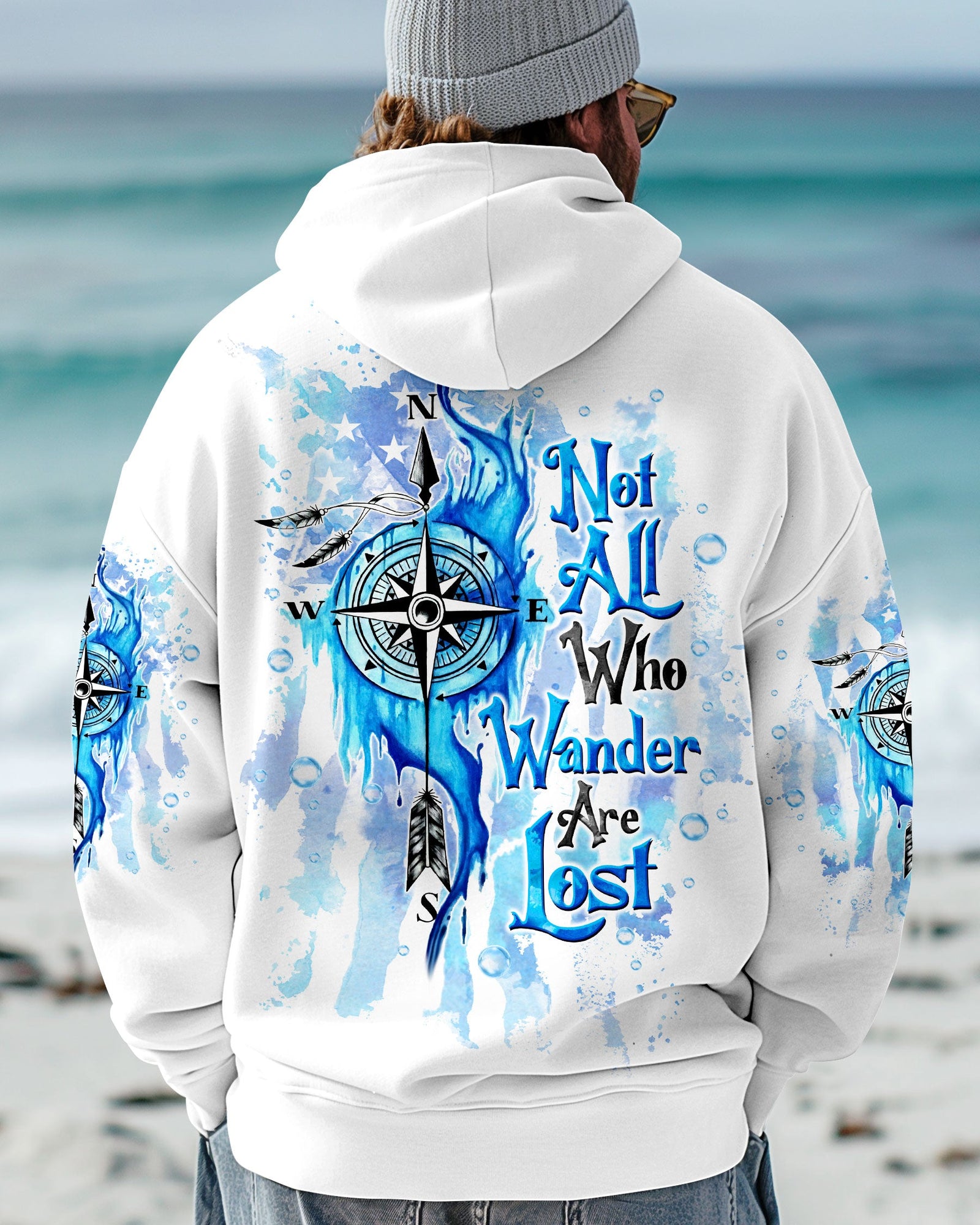 BLISSCORNERS NOT ALL WHO WANDER ARE LOST COMPASS ALL OVER PRINT