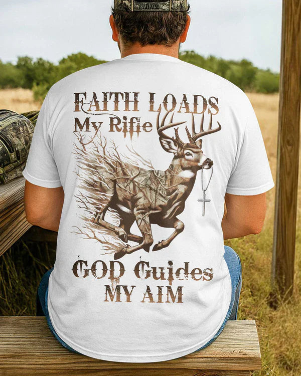 Blisscorners Faith Loads My Rifle Shirt, Personalized Hunting 3D Shirt - White