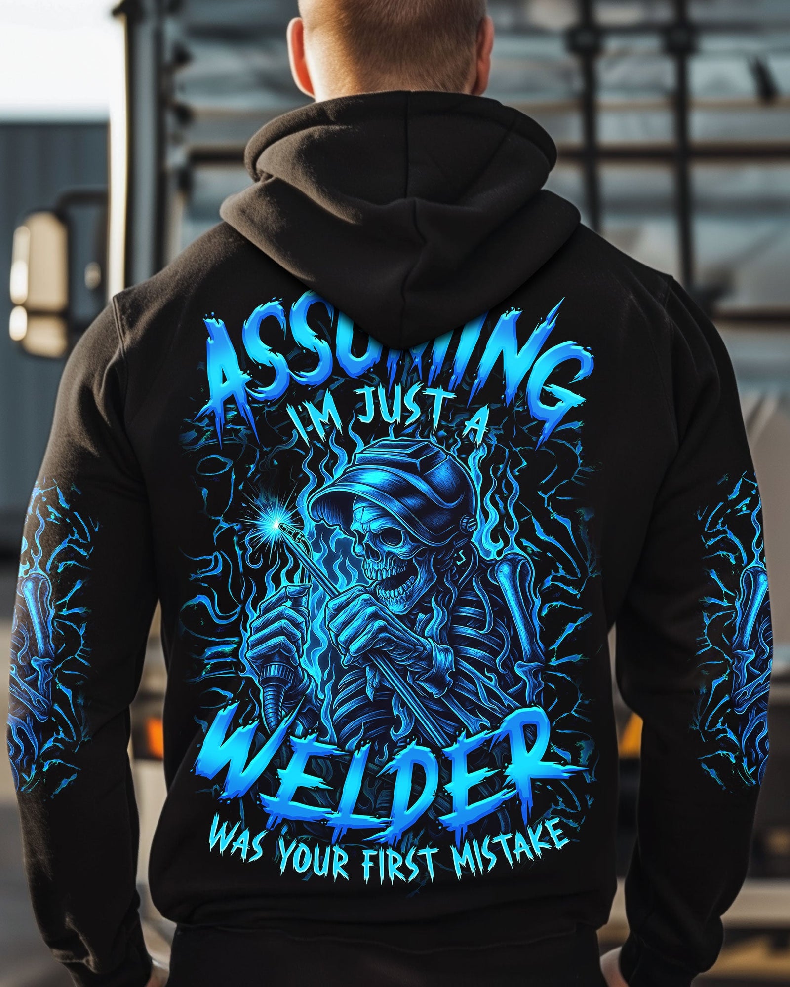 BLISSCORNERS ASSUMING I'M JUST A WELDER SKULL ALL OVER PRINT