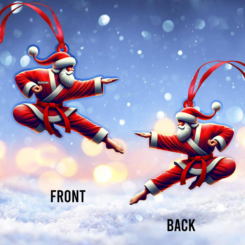 Blisscorners Custom Name Santa Karate Ornament, Christmas Gift for Karate Lover2D Flat LM2111