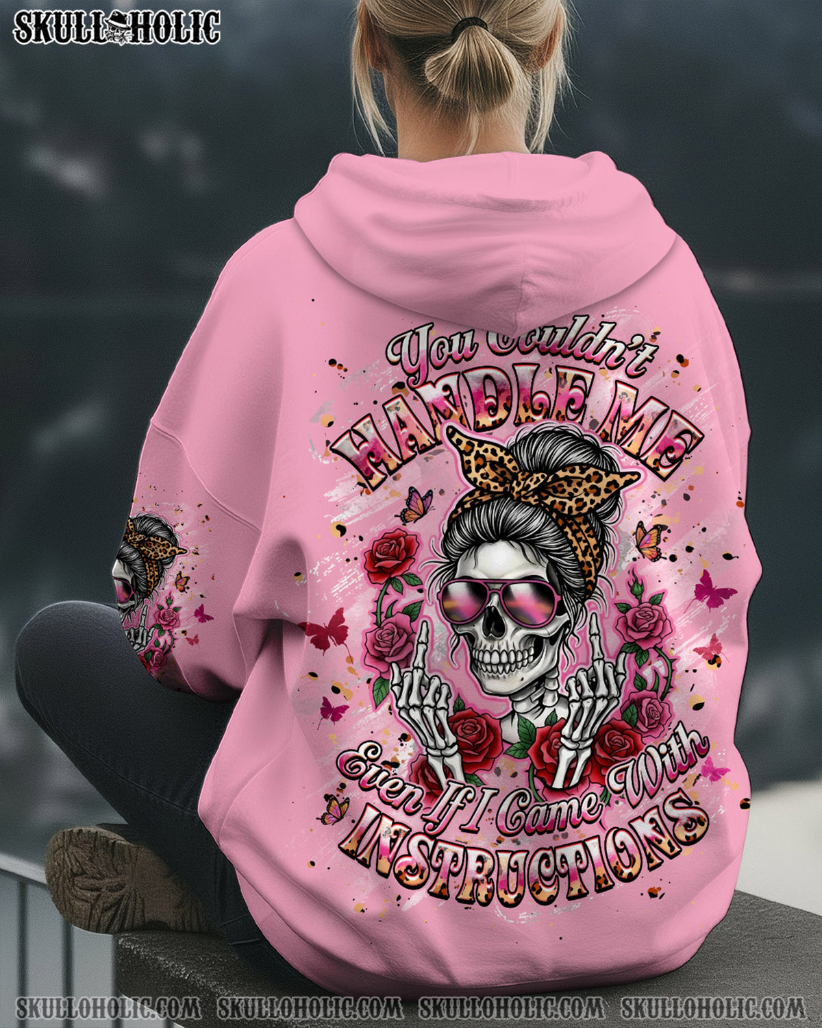 BLISSCORNERS ZERO F GIVEN MESSY BUN SKULL ALL OVER PRINT