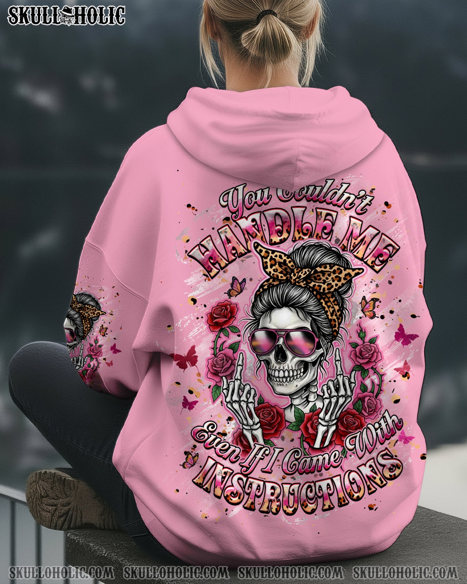 BLISSCORNERS ZERO F GIVEN MESSY BUN SKULL ALL OVER PRINT
