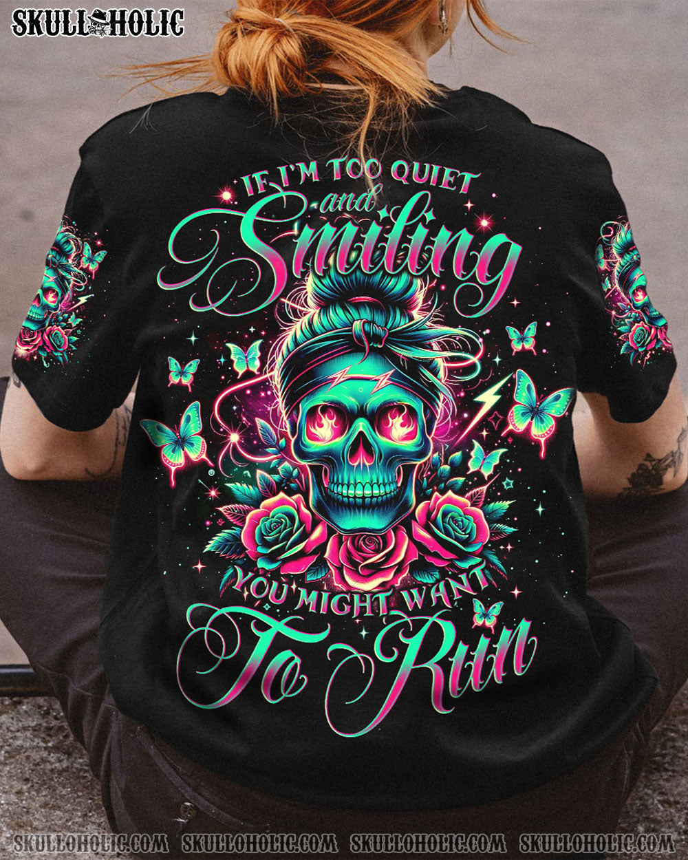 BLISSCORNERS SHE IS SUNSHINE MESSY BUN ALL OVER PRINT