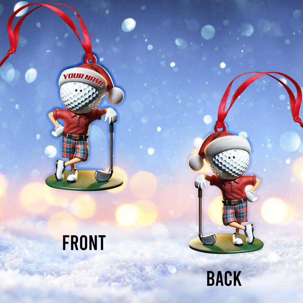 Blisscorners Custom Name Golf Santa Ornament, Golf Lover Christmas Gift2D Flat LM2211