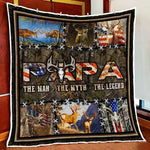 Blisscorners Papa. The Man, The Myth, The Legend. Deer Hunting Quilt - Blanket