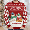 Cat Dad & Cat Mom - Personalized Custom Unisex Ugly Christmas Sweatshirt, Wool Sweatshirt, All-Over-Print Sweatshirt - Gift For Cat Lovers, Pet Lovers, Christmas Gift